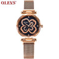 Belle robe dame mode montre-bracelet à Quartz marque de luxe OLEVS 5889 femmes GenderWatch 2020 mode maille matériel dame horloge